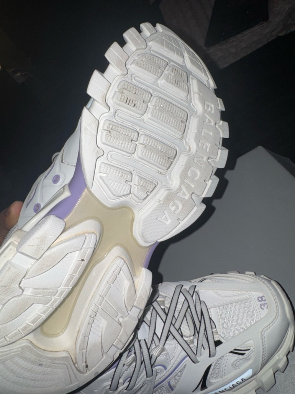 Balenciaga White and Lavender Women's Sneaker - Picture 2 of 7